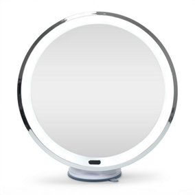 ValueLights Rechargeable Suction Cup Mirror with 5 x Magnification Vanity Makeup Shaving Mirror
