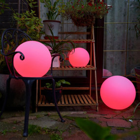 ValueLights Remote Control IP44 Rated Small 25cm Rechargeable Battery Operated Colour Changing Outdoor Garden Ball Light