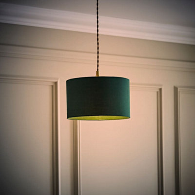 ValueLights Reni Forest Green Fabric Small Ceiling Lamp Shade (D)25cm