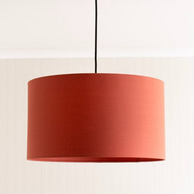 ValueLights Reni Rust Fabric Ceiling Pendant Light Drum Lamp Shade and ...