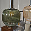 ValueLights Retro 3 Way Polished Chrome Ceiling Light Fitting With Hanging Coloured Glass Shades
