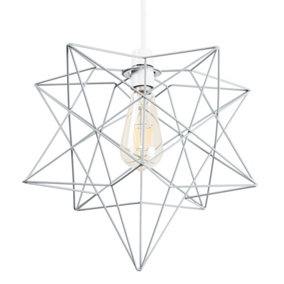 ValueLights Retro Matt Grey Geometric Star Design Ceiling Pendant Light Shade