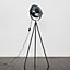 ValueLights Retro Photography Style Tripod Floor Lamp In Black Metal Finish - Includes 6w LED Bulb 3000K Warm White