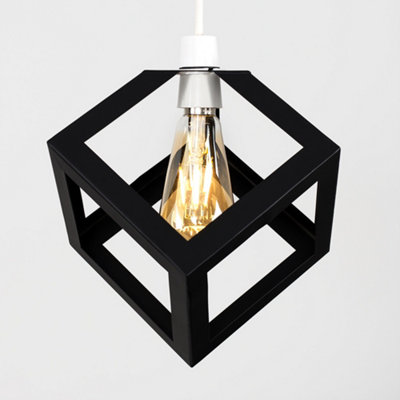 ValueLights Retro Style Black Metal Puzzle Cube Design Ceiling Pendant Light Shade