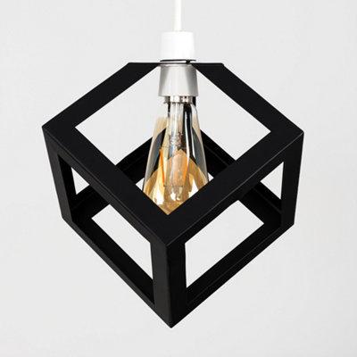 ValueLights Retro Style Black Metal Puzzle Cube Design Ceiling Pendant Light Shade