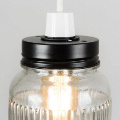 Glass jar outlet lamp shade