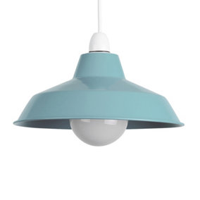 ValueLights Retro Style Gloss Blue Metal Reflector Ceiling Pendant Light Shade