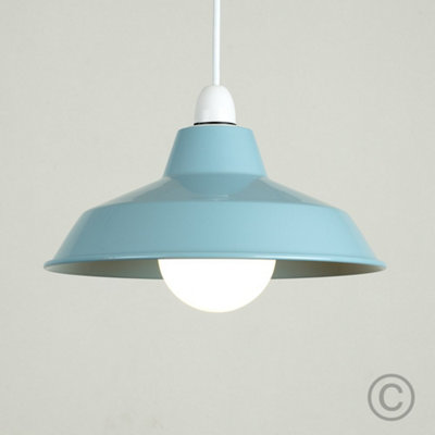 ValueLights Retro Style Gloss Blue Metal Reflector Ceiling Pendant Light Shade
