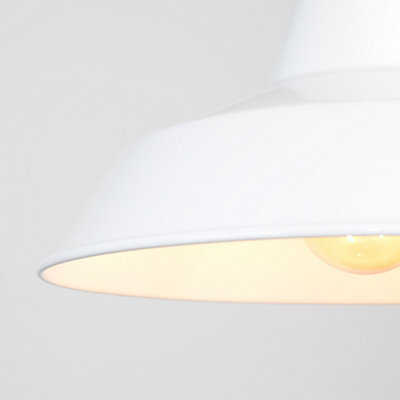 ValueLights Retro Style Gloss White Metal Reflector Ceiling Pendant Light Shade