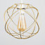 ValueLights Retro Style Gold Metal Basket Cage Ceiling Pendant Light Shade