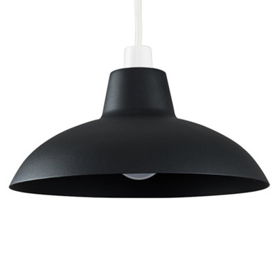 ValueLights Retro Style Matt Black Easy Fit Ceiling Pendant Light Shade