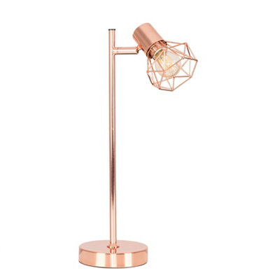 ValueLights Retro Style Metal Basket Cage Desk Lamp In Copper Finish