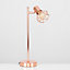 ValueLights Retro Style Metal Basket Cage Desk Lamp In Copper Finish