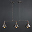 ValueLights Retro Style Pewter Brass And Copper Metal 3 Way Over Table Ceiling Light Fitting