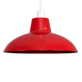 ValueLights Retro Style Red Metal Easy Fit Ceiling Pendant Light Shade