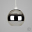ValueLights Retro Two Tone Chrome And Clear Glass Ball Ceiling Pendant Light Shade