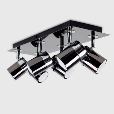 ValueLights Rosie Modern Rectangular 6 Way Adjustable Ceiling Spotlight ...