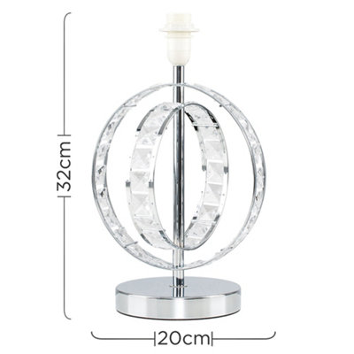 ValueLights Rothwell Modern Chrome Acrylic Jewel Intertwined Double Hoop Design Table Lamp Base