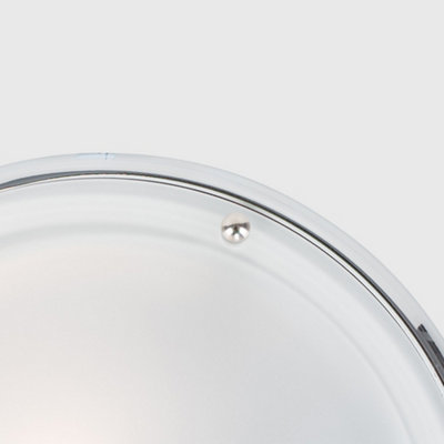 ValueLights Round Chrome Opal Glass Diffuser IP44 Rated Bathroom Flush ...