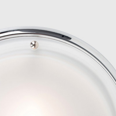 Endon Alfa Modern Bathroom Round Flush Ceiling Light In Chrome Finish Ip44 76294 P40369