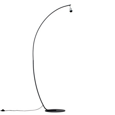 ValueLights Rousse Modern Black Metal Arched Style Designer Floor Lamp Base