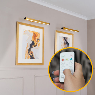 3pcsLumière Murale Peinture Lumière avec 3 couleurs d'éclairage,Lumière d'image de batterie avec télécommande, Lumière de peinture murale magnétique pour affichage d'art,Dimmable Led Accent