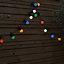 ValueLights Set of 10 IP44 Rated 5.7M Outdoor Garden Integrated LED Festoon Multicoloured Lights 2700K Warm White