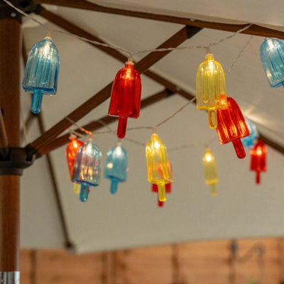 ValueLights Set of 20 Multi Coloured Ice Lolly Outdoor Garden Solar String Lights