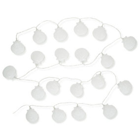 ValueLights Set of 20 White Seashell Outdoor Garden Solar String Lights