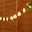 ValueLights Set of 20 White Seashell Outdoor Garden Solar String Lights