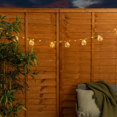 ValueLights Set of 8 - Solar Powered Outdoor Garden Rattan Rope String Lights with Wicker Balls