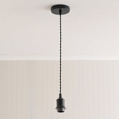 ValueLights Shaw Matte Black Adjustable Single Pendant Ceiling Light