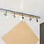 ValueLights Silver Ceiling Bar Spotlight Includes 6 x LED Cool White 6500K Bulbss