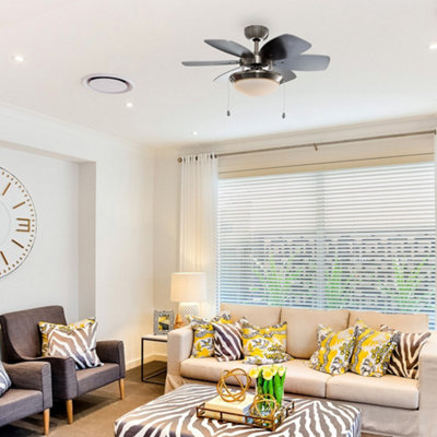 ValueLights Silver Ceiling Fan Light | DIY at B&Q