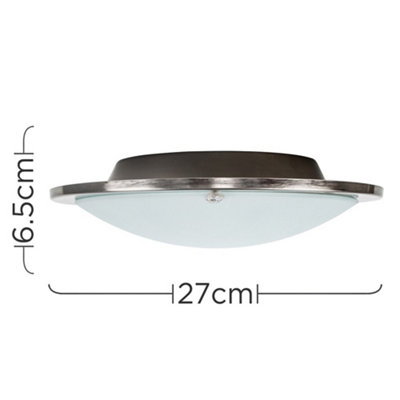 ValueLights Silver Flush Ceiling Light and E14 Candle LED 4W Warm White ...