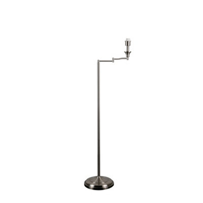 ValueLights Sinatra Modern Adjustable Swing Arm Floor Lamp Base In Brushed Chrome Finish