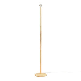 ValueLights Single Stem Natural Light Wood Floor Lamp Base