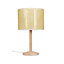 ValueLights Single Stem Natural Light Wood Table Lamp With Cream Woven Rattan Wicker Shade