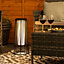 ValueLights Small Black Rattan Solar Powered Outdoor Garden Lantern Floor Lamp