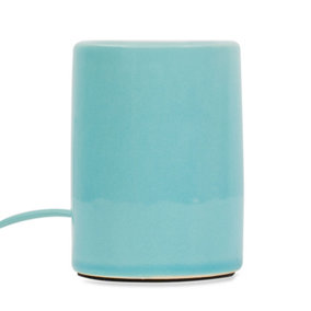 ValueLights Small Green Glazed Ceramic Bedside Table Lamp