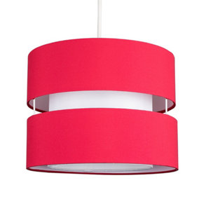 ValueLights Small Sophia Red Ceiling Pendant Shade and B22 GLS LED 10W Warm White 3000K Bulb