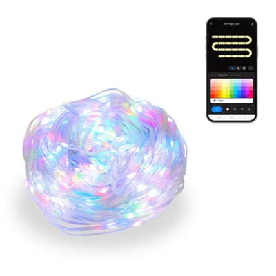 ValueLights Smart RGBIC Neon Curtain Lights, DIY Customisable WiFi Colour Changing Backdrop Light with Music Sync and App Control