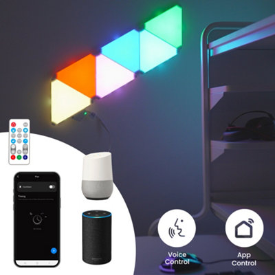 ValueLights Smart RGBIC Triangle Kit, DIY Customizable Shape LED Colour Changing Wall Panel Lights with App Control, Set of 6