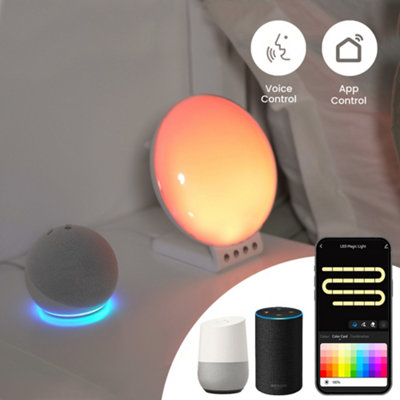 ValueLights Smart Sunrise Alarm Clock Wake Up Lamp, Dual Alarms and Snooze Function, Natural Sounds with 2-in-1 Wireless Charger