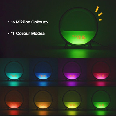 ValueLights Smart Sunrise Alarm Clock Wake Up Lamp with Bluetooth Speaker, Wireless Charger, Weather Display, Dual Alarms & Sounds