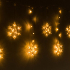 ValueLights Snowflake White Outdoor Curtain Lights