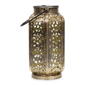ValueLights Solar Antique Brass Outdoor Lantern
