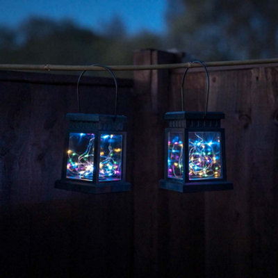 ValueLights Solar Black Outdoor Lantern
