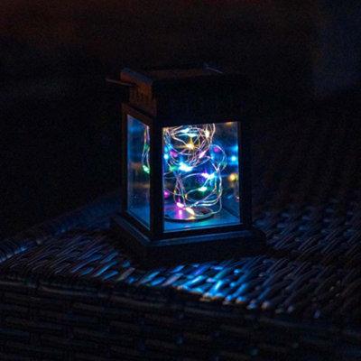 ValueLights Solar Black Outdoor Lantern