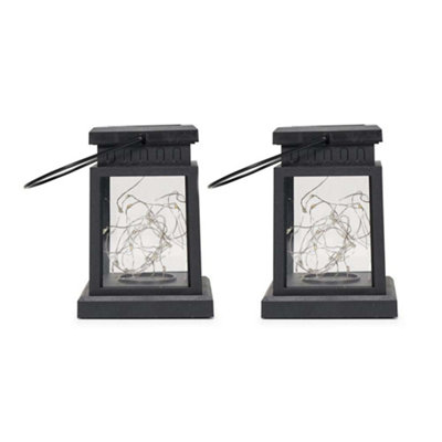 ValueLights Solar Black Outdoor Lantern